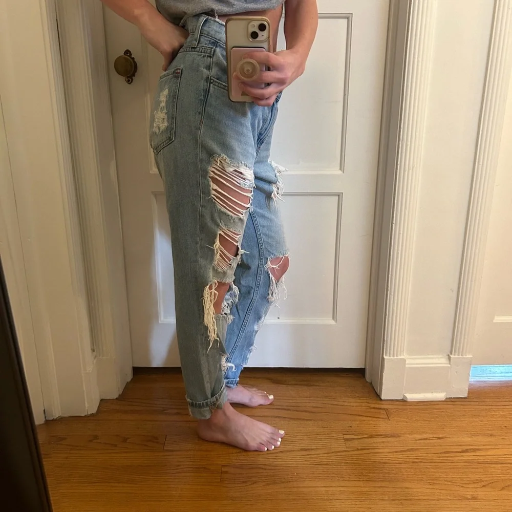 BDG Blue Boyfriend Distressed Jeans - Picture 2 of 4